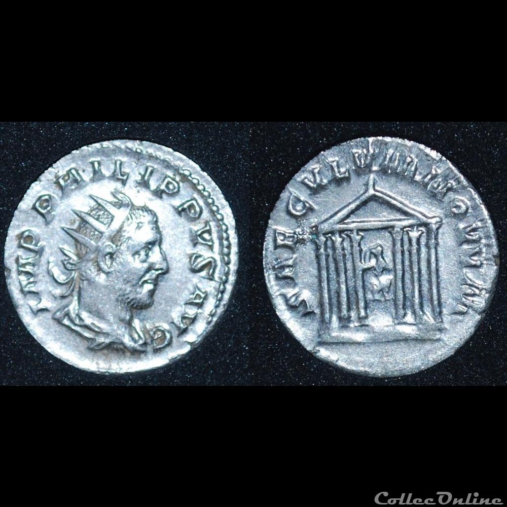 Antoninien Philippe 1er l'Arabe SAECVLVM NOVVM monnaie antique romaine antoninien philippe 1er arabe saecvlvm novvm