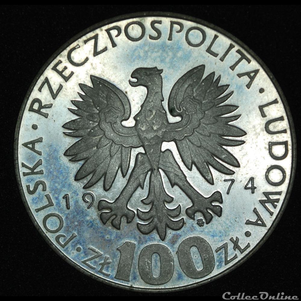 monnaie monde pologne 100 zlotych 1974 marie curie
