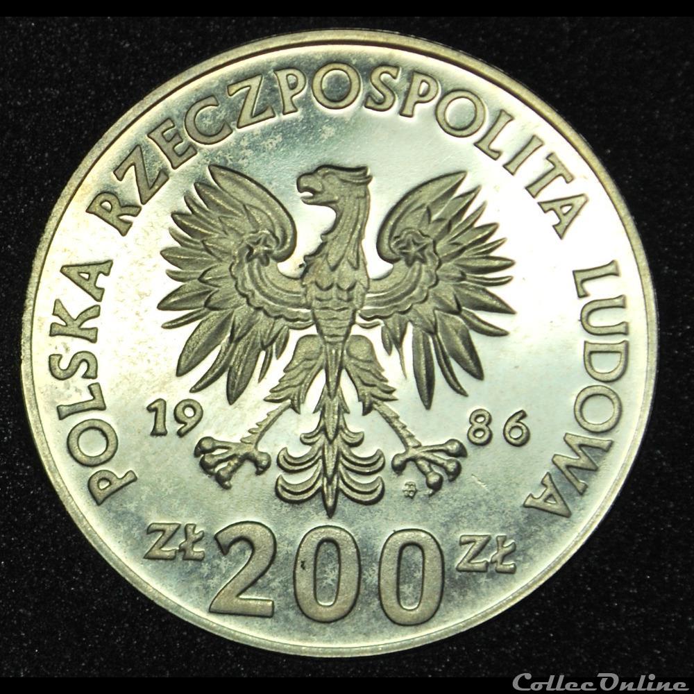 200 zlotych 1986 Hibou monnaie monde pologne 200 zlotych 1986 hibou
