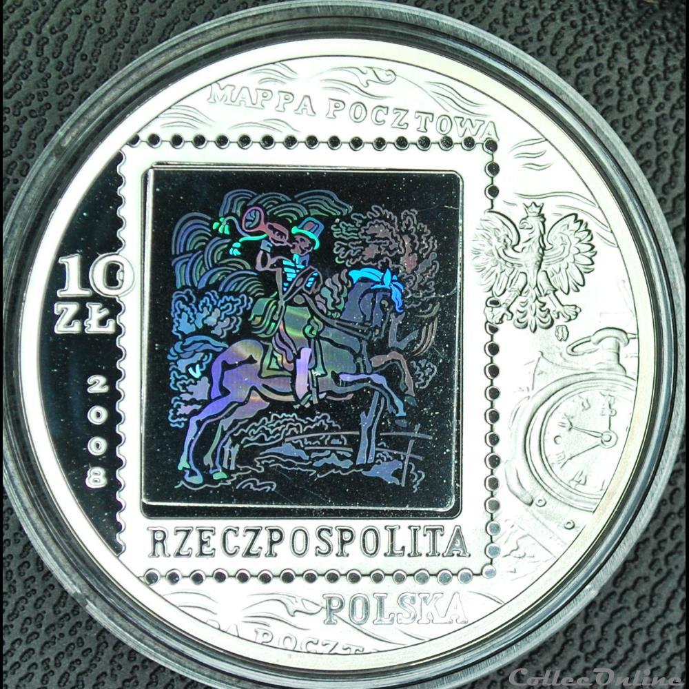10 zlotych 2008 450 ans de la poste polonaise monnaie monde pologne 10 zlotych 2008 450 ans de la poste polonaise