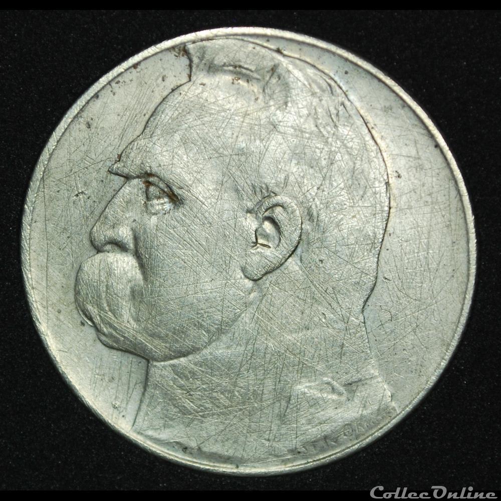 10 zlotych 1935 Pilsudski monnaie monde pologne 10 zlotych 1935 pilsudski