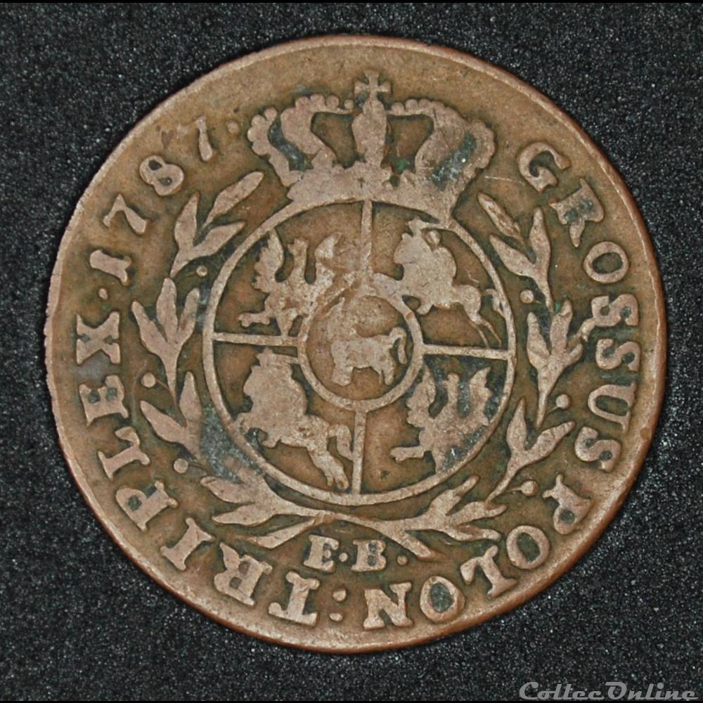 1 Trojak 1787 Stanislas II Auguste monnaie monde pologne 1 trojak 1787 stanislas ii auguste
