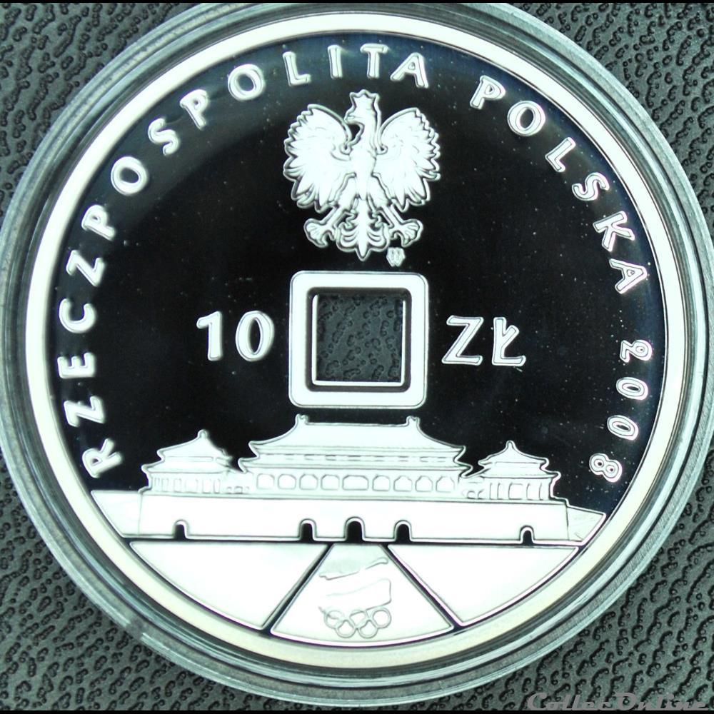 monnaie monde pologne 10 zlotych 2008 jo pekin
