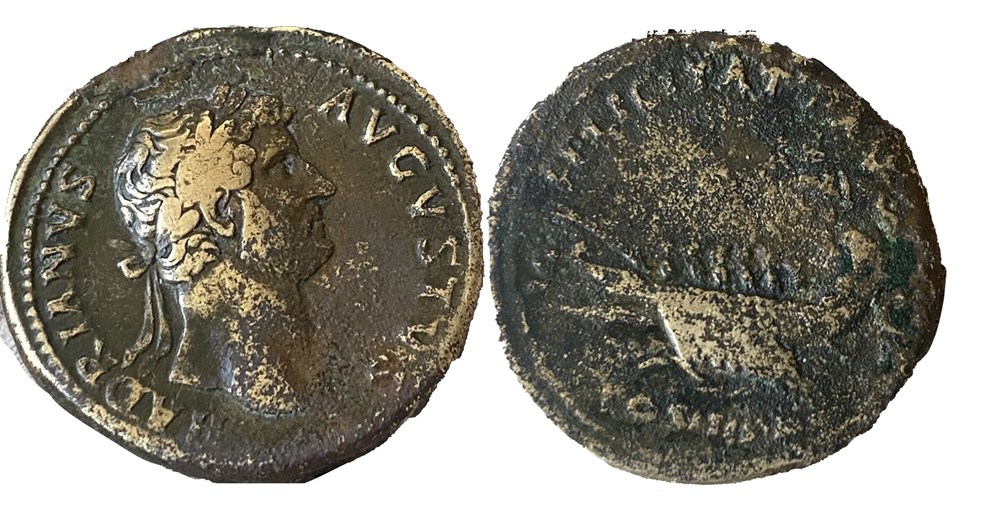 Hadrian | 117-138 CE | Laureate/Galley coins ancient to romans imperial and republican hadrian 117 138 ce laureate galley