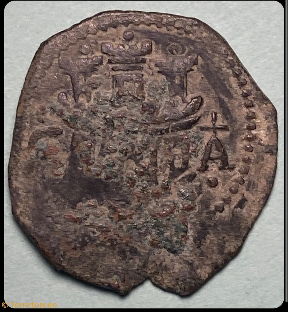 Spain (4 Maravedis) ? | 1552-1566 CE | Castle/Crowned Lion coins european medieval to other spain 4 maravedis 1552 1566 ce castle crowned lion