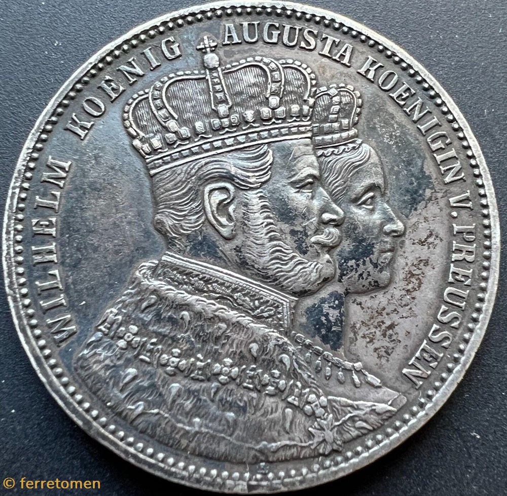 Prussia (Wilhem) | 1861 | Coronation, Toned coins world germany prussia wilhem 1861 coronation toned