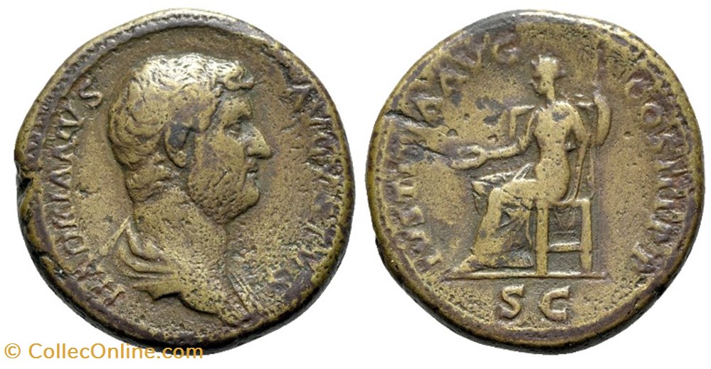 Hadrian | 132 CE | Bust/Justia coins ancient to romans imperial and republican hadrian 132 ce bust justia