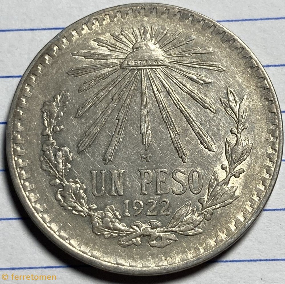 1 Peso | 1922 coins world mexico 1 peso 1922