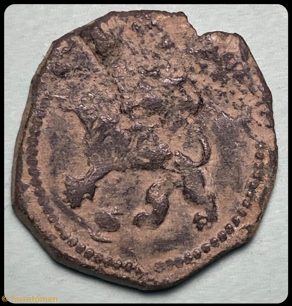Spain (4 Maravedis) ? | 1552-1566 CE | Castle/Crowned Lion coins european medieval to other spain 4 maravedis 1552 1566 ce castle crowned lion