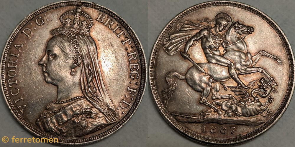 Victoria | 1887 | Crown coins world united kingdom victoria 1887 crown