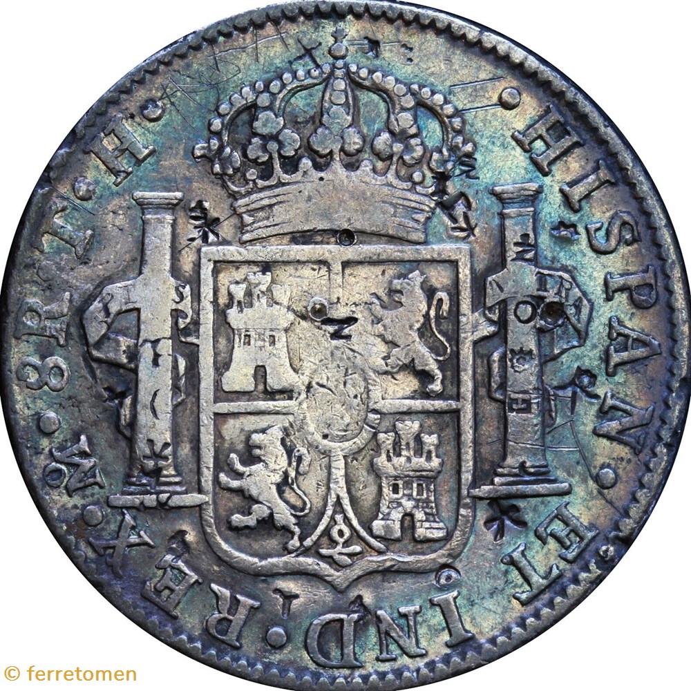 coins world charles iii spain 1808 8 reales chopmarks