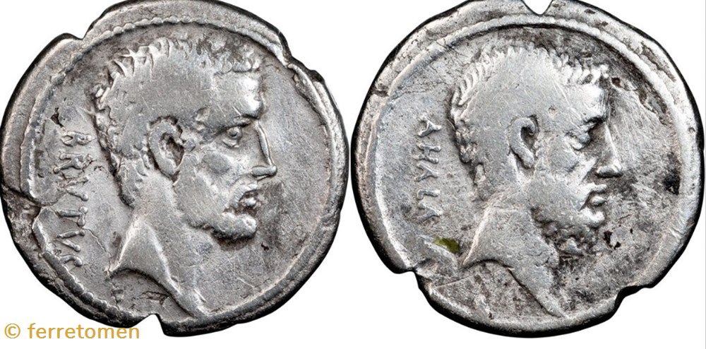 M Junius Brutus | 54 BCE | L. Iunius Brutus/C. Servilius Ahala coins ancient to romans imperial and republican m junius brutus 54 bce l iunius brutus c servilius ahala