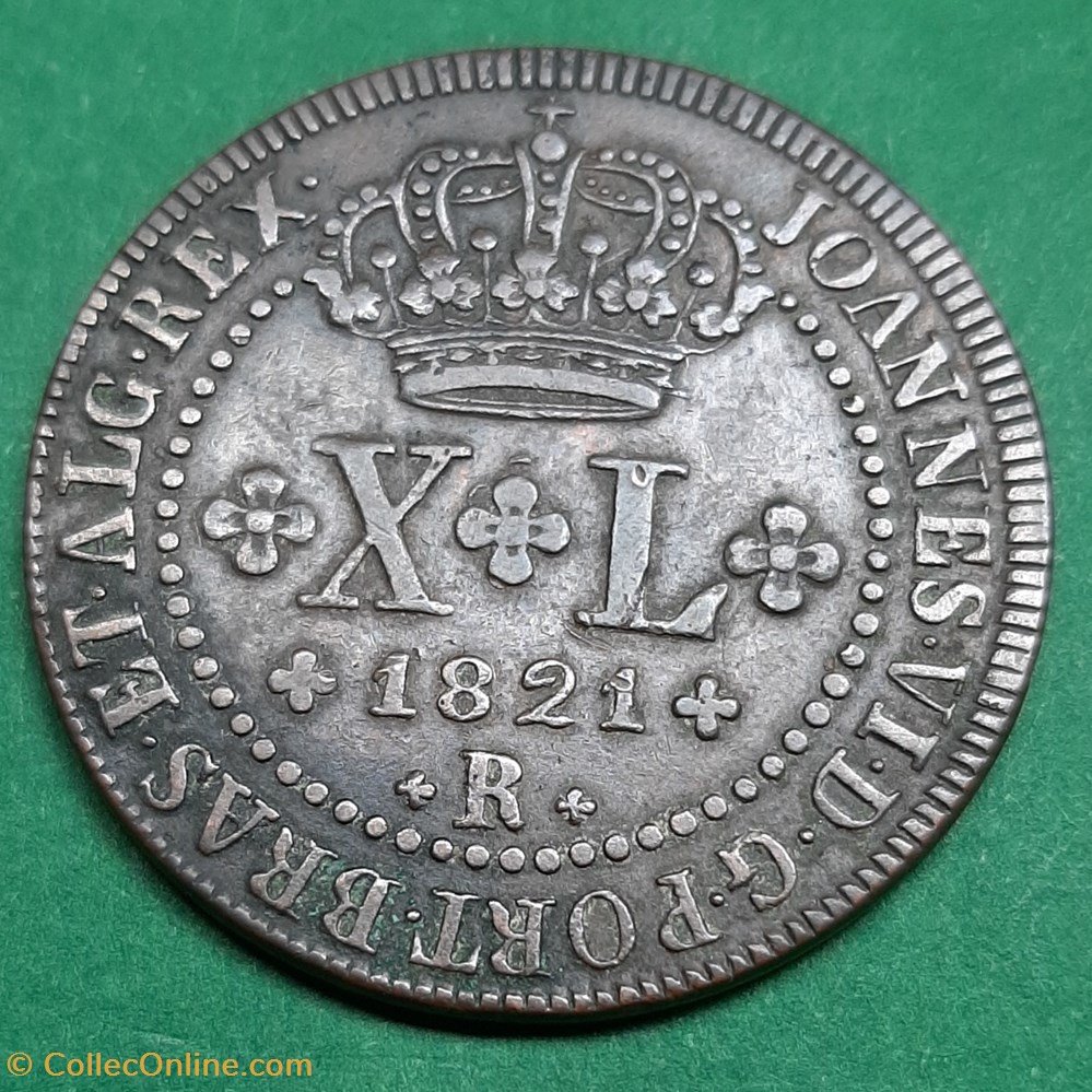 XL Réis 1821 moedas mundo brasil xl reis 1821