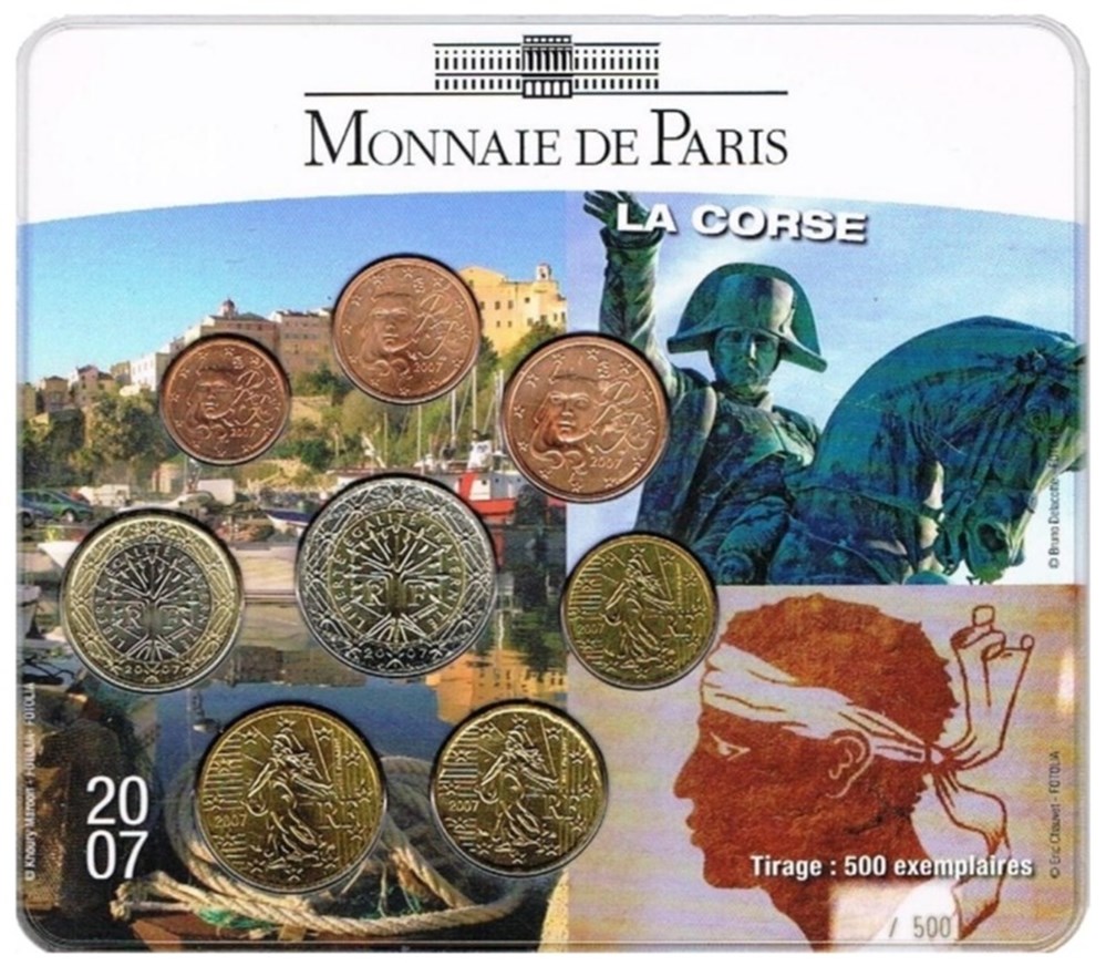 monnaies euros france miniset la corse