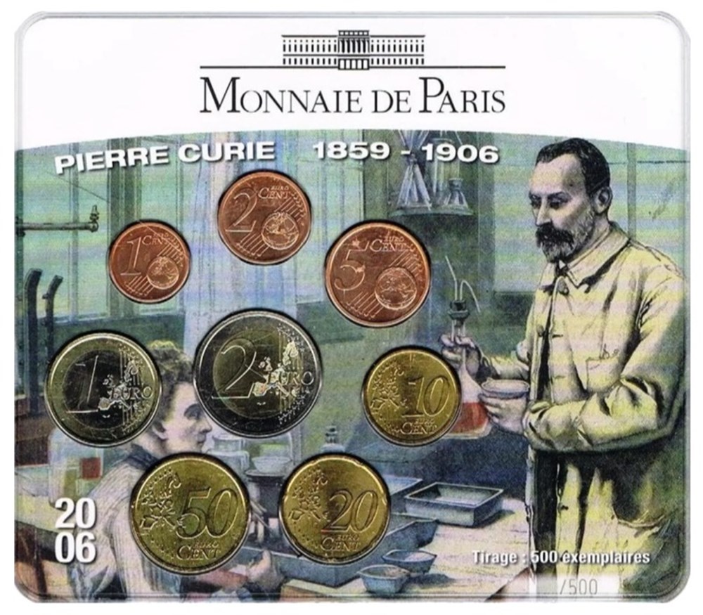 Miniset Pierre Curie monnaies euros a france miniset pierre curie