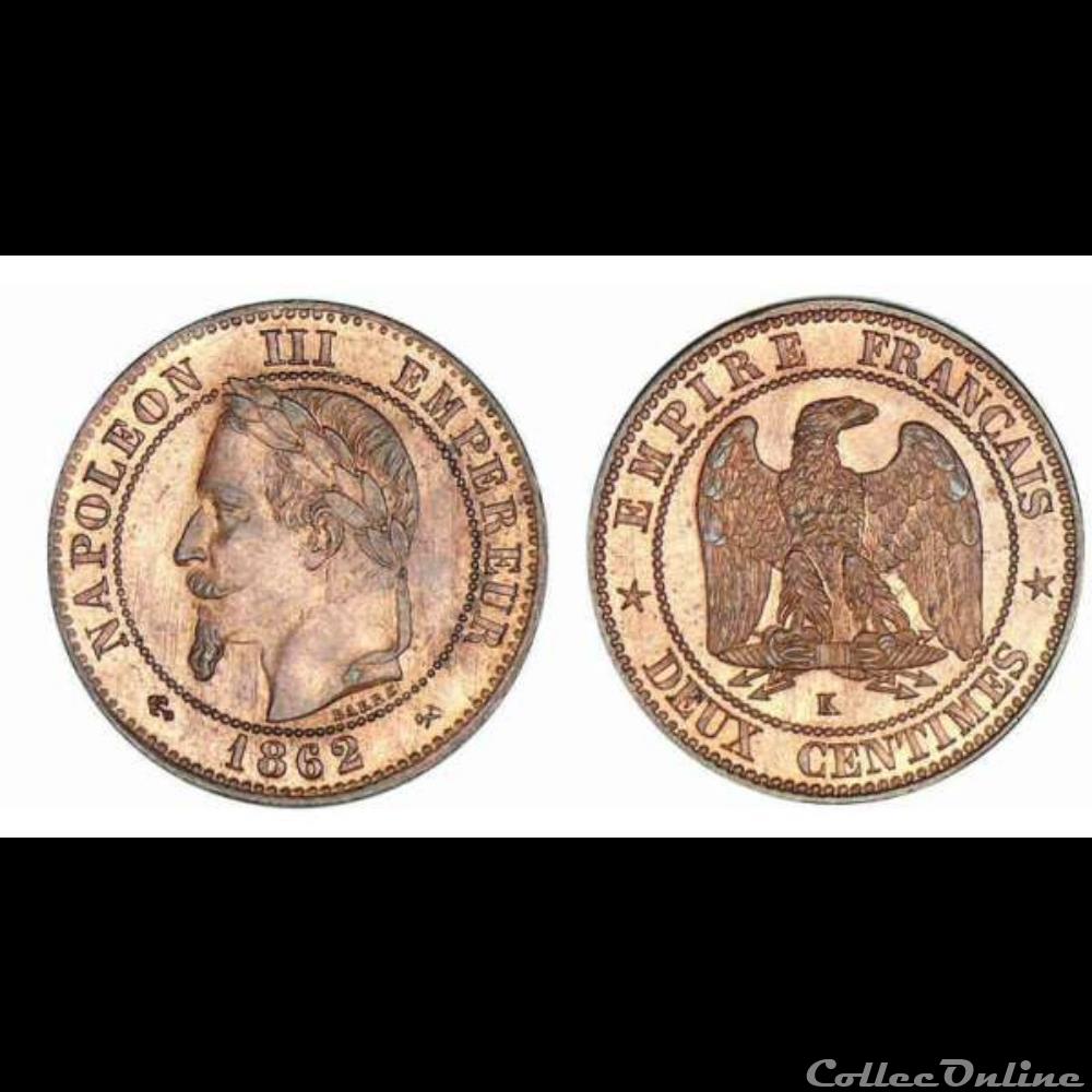 2 centimes 1862 Napoléon III Tête laurée K monnaie france moderne 2 centimes 1862 napoleon iii tete lauree k