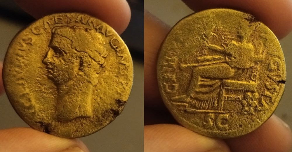 Claudius AD 41-54. Æ Dupondius coins ancient to claudius ad 41 54 dupondius