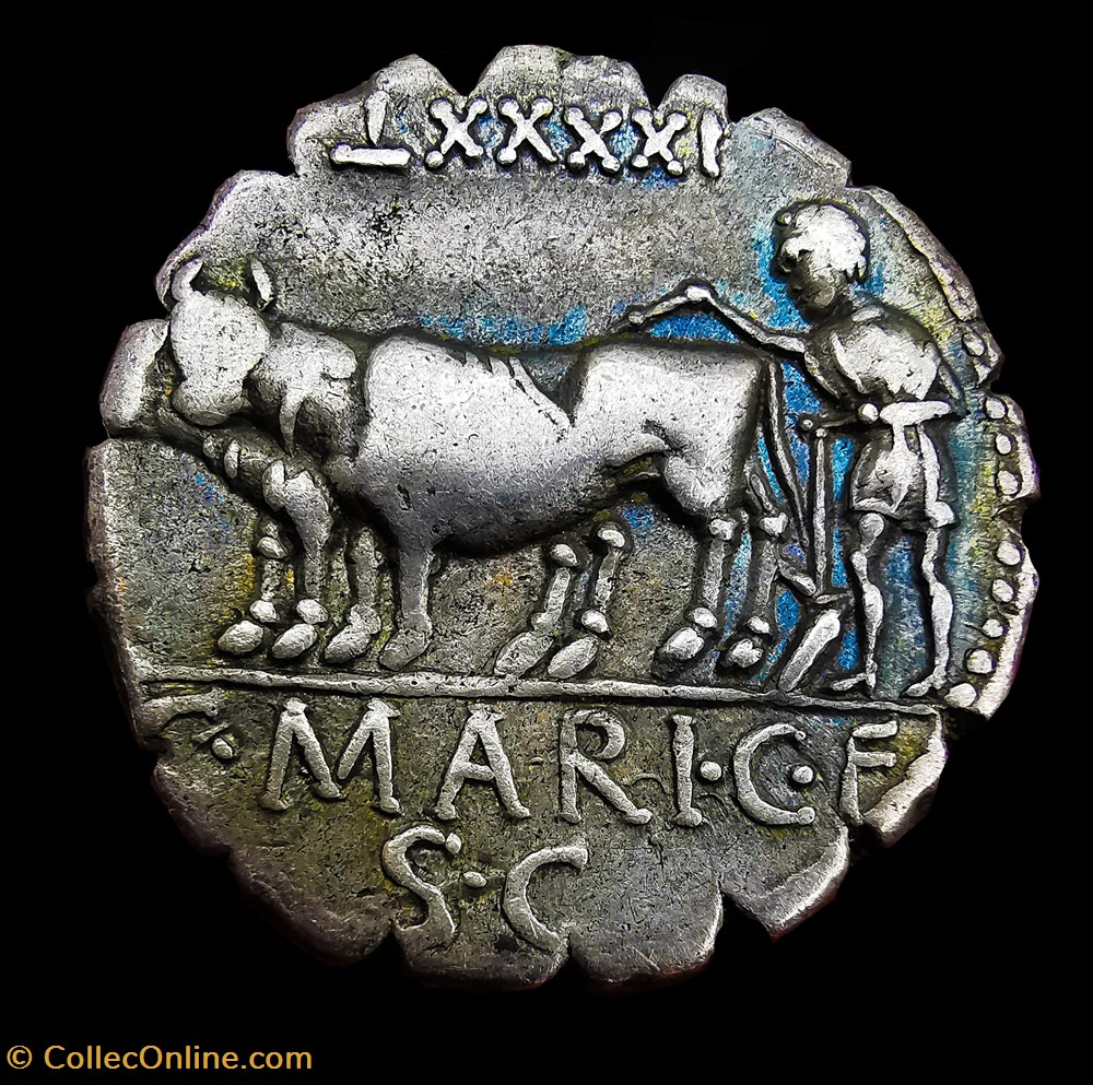 Denarius Marius monnaies antiquite av jc ap romaines republicaines imperiales denarius marius