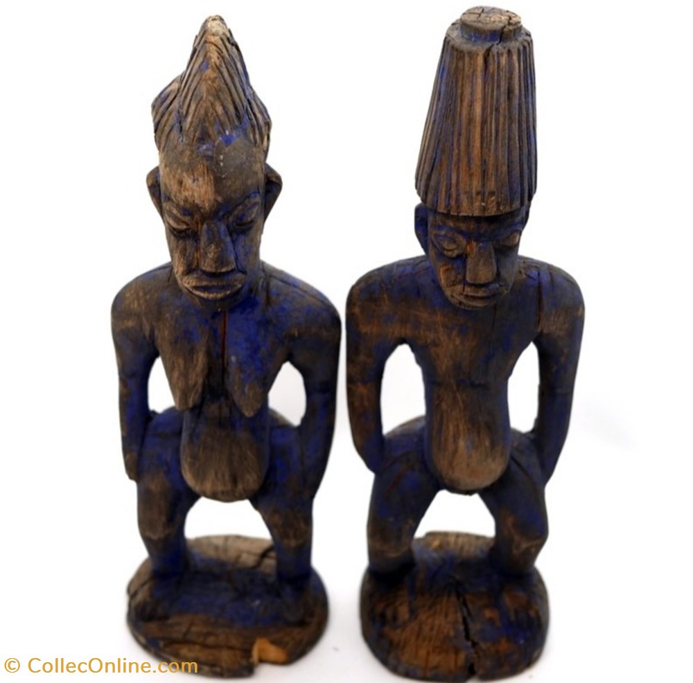 Couple de statuettes IBEDJI art antiquites africain couple de statuettes ibedji