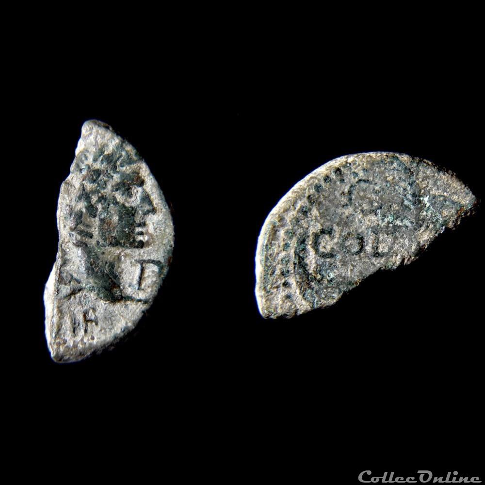Demi-As ou Dupondius de Nîmes type 4 monnaie antique romaine demi as ou dupondius de nimes type 4