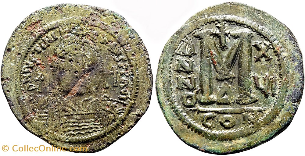 Justinien Ier (527 - 565 A.D) Follies Constantinople - Sear 163. MIBE 95a 2 monnaie empire byzantin anastase maurice tibere justinien ier 527 565 a d follies constantinople sear 163 mibe 95a