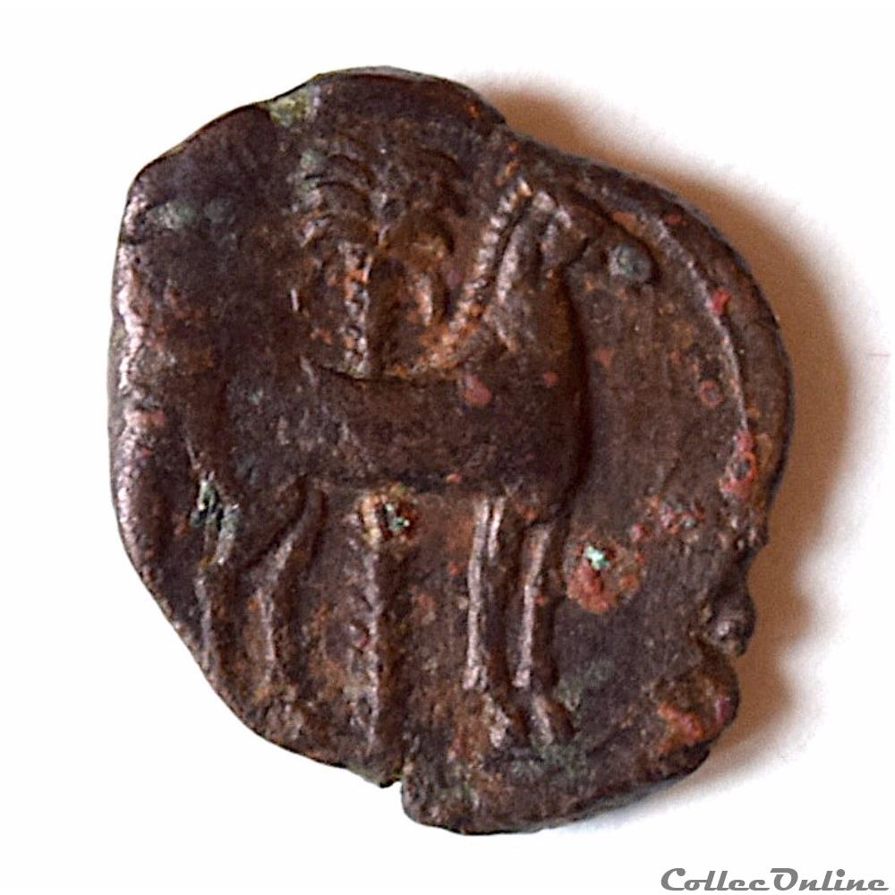 ZEUGITANE - CARTHAGE Demi-Unité de bronze (310 - 280 av.jc) monnaie antique grecque zeugitane carthage demi unite de bronze 310 280 av jc