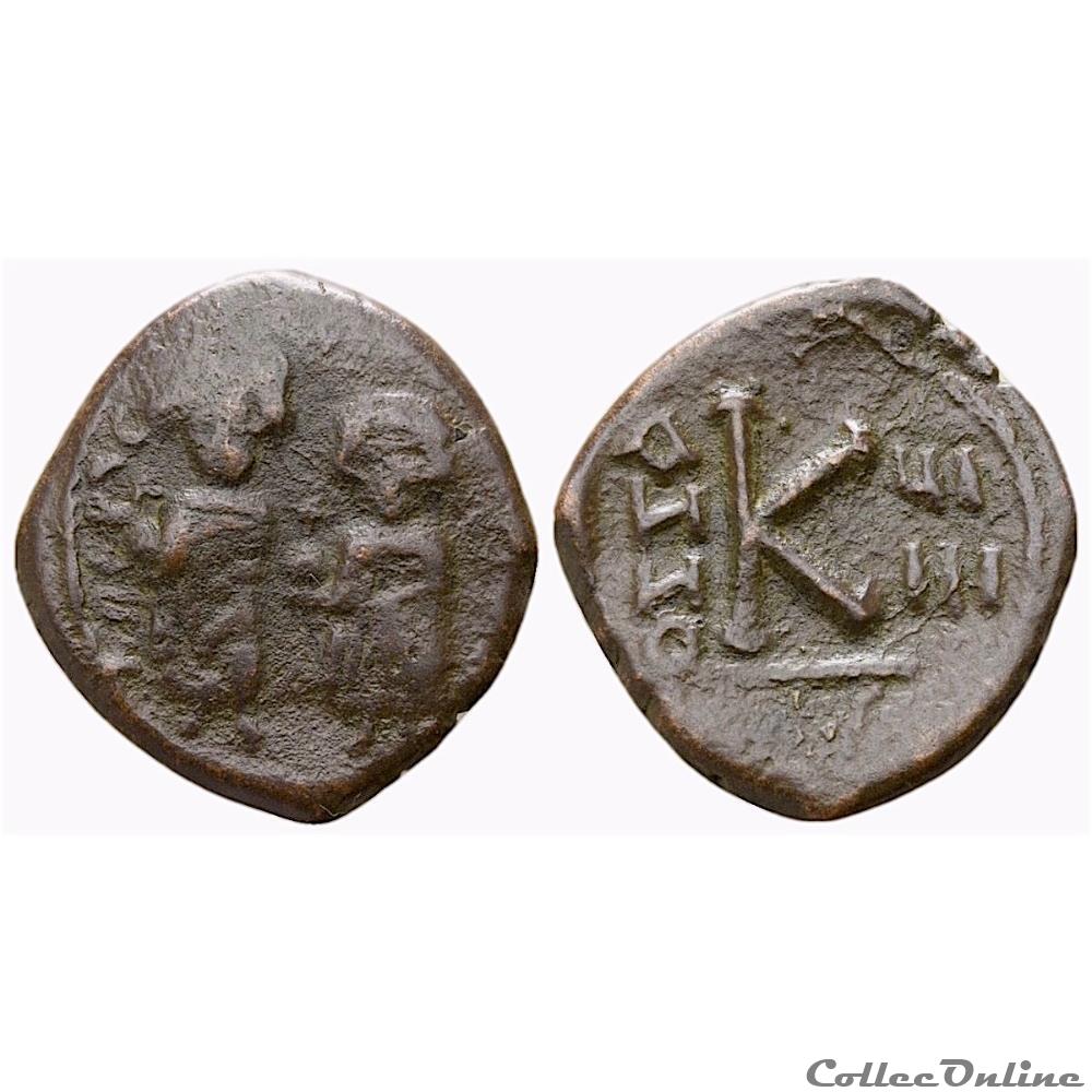 Pseudo byzantine émise à Antioche (Imitation perse) (610-630) monnaie antique pseudo byzantine emise a antioche imitation perse 610 630