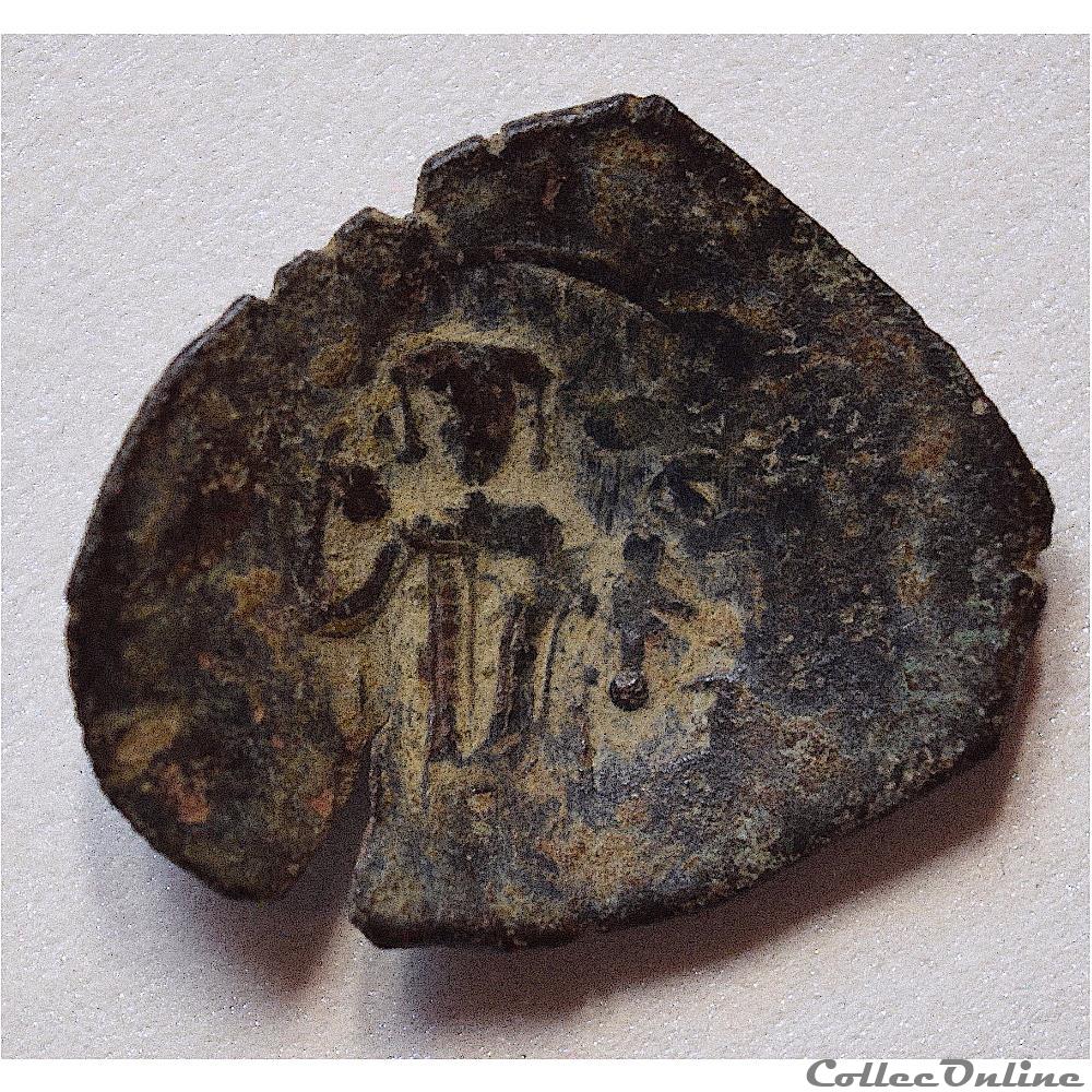 EMPIRE LATIN DE CONSTANTINOPLE Aspron trachy (1204-1261 A.D) 3 monnaie feodale etat orient empire latin de constantinople aspron trachy 1204 1261 a d