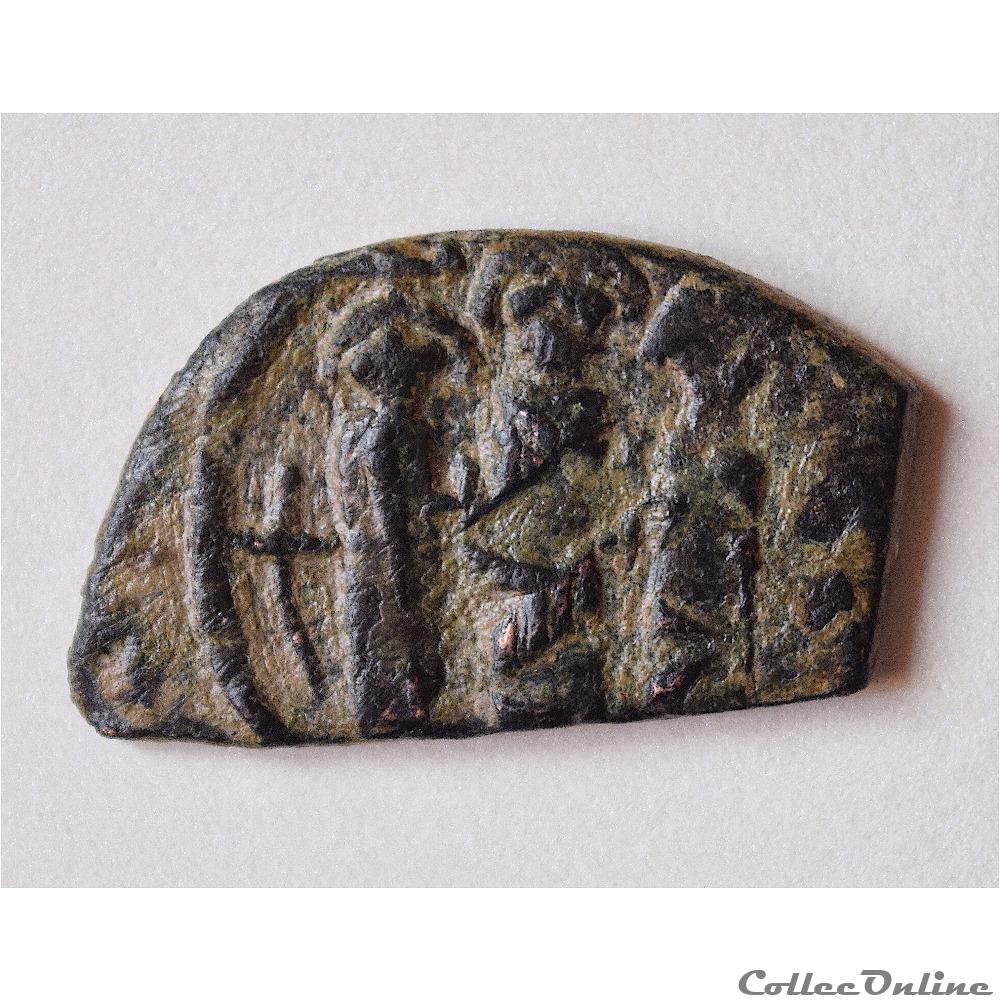 Pseudo Byzantine au 3 empereurs 1er Califat. "Cyprus imitation" (638 - 643 A.D) 3 monnaie antique av jc ap autre pseudo byzantine au 3 empereurs 1er califat cyprus imitation 638 643 a d