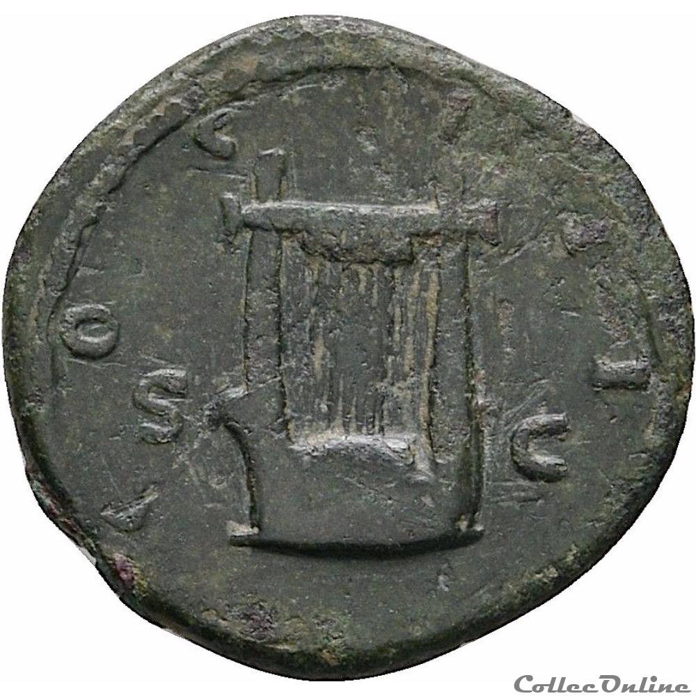 Hadrien (117-138 AD) Semis à La lyre - Rome pour la Syrie - RIC 688 2 monnaie antique av jc ap romaine hadrien 117 138 ad semis a la lyre rome pour la syrie ric 688