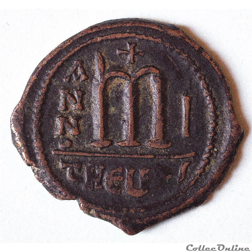 monnaie antique byzantine phocas leontia 602 610 follis antioche annee i