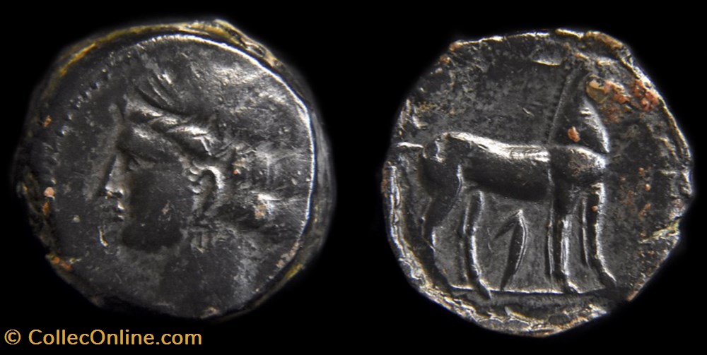 ZEUGITANE - CARTHAGE - SARDAIGNE - Shekel monnaies antiques grecques zeugitane carthage sardaigne shekel