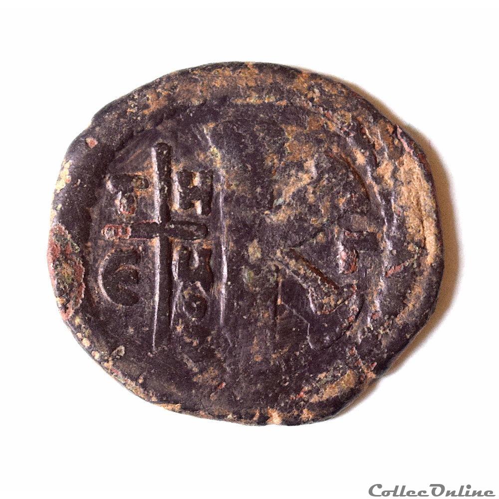 Justinien Ier Demi-follis (527-565 A.D) Atelier Antioche Officine G (gamma) monnaie antique byzantine justinien ier demi follis 527 565 a d atelier antioche officine g gamma