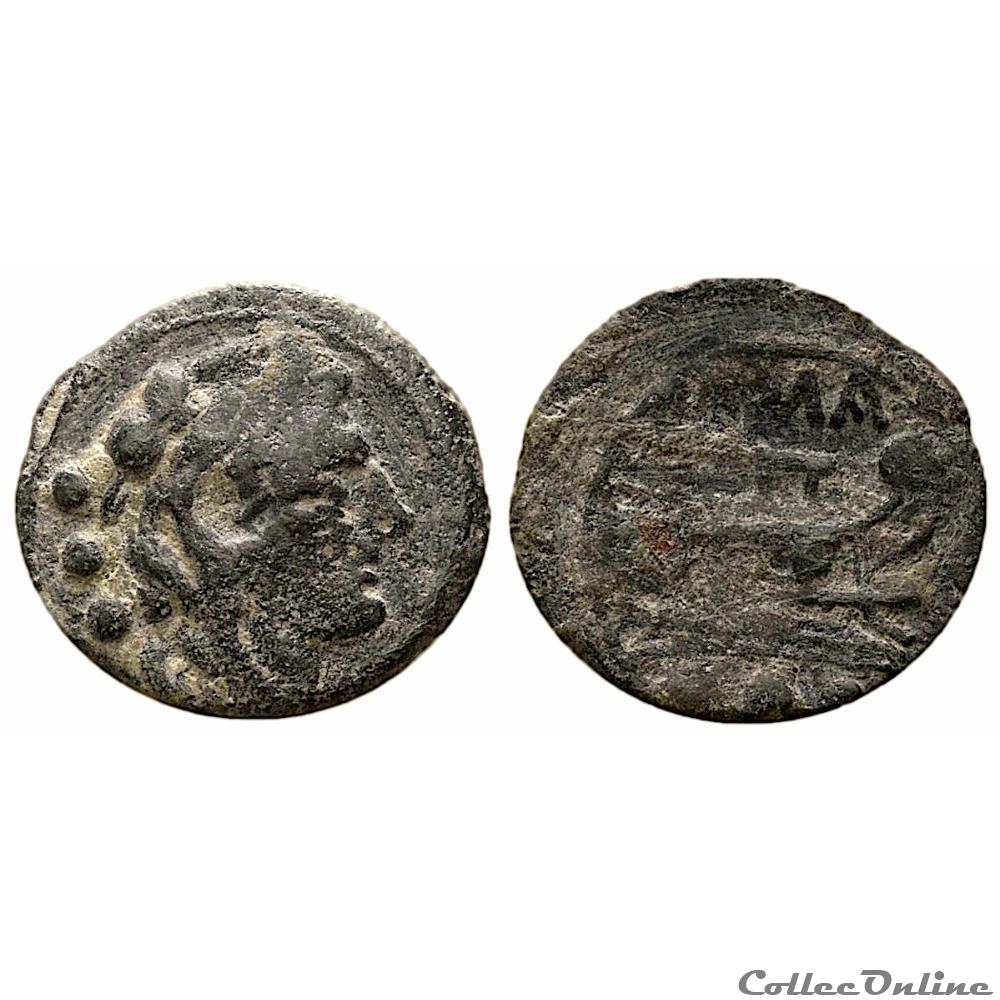 Anonyme. après 211 B.C. AE quadrans . Atelier incertain. monnaie antique av jc romaine anonyme apres 211 b c ae quadrans atelier incertain