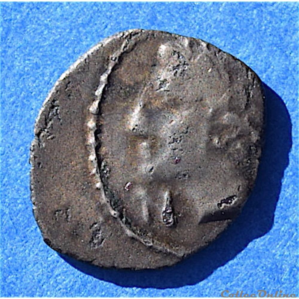 Obole Nemausus (de 120 à 49 av.J.-C.) "Tête juvénile à gauche" - MA bouletées monnaie antique gauloise obole nemausus de 120 a 49 av j c tete juvenile a gauche ma bouletees