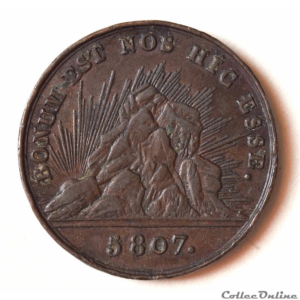 medaille france professionnel societe commandeurs du mont thabor jeton date 5807 1807