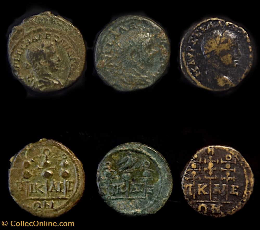 SEVERE ALEXANDRE - Nicée - Région: Province de Bithynie 3 bronzes Comparaison monnaies antiquite av jc ap romaines provinciales severe alexandre nicee region province de bithynie 3 bronzes comparaison