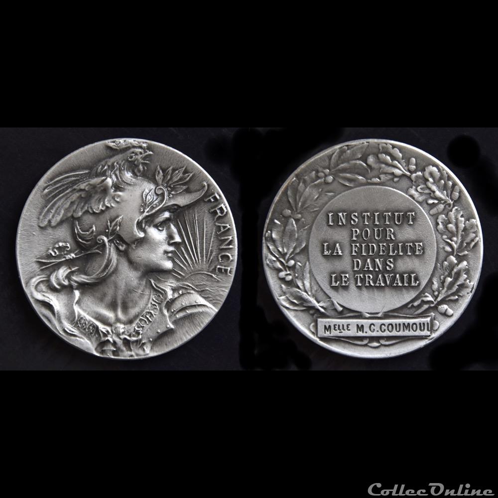 TROISIÈME RÉPUBLIQUE Médaille de l’Institut pour la fidélité dans le travail france professionnel societe troisieme republique medaille de l institut pour la fidelite dans le travail