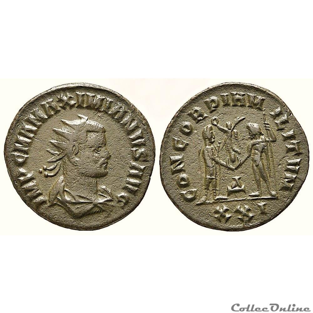 MAXIMIEN HERCULE(285-310 AD) CONCORDIA - Héraclée- RIC.595 var monnaie antique romaine maximien hercule 285 310 ad concordia heraclee ric 595 var