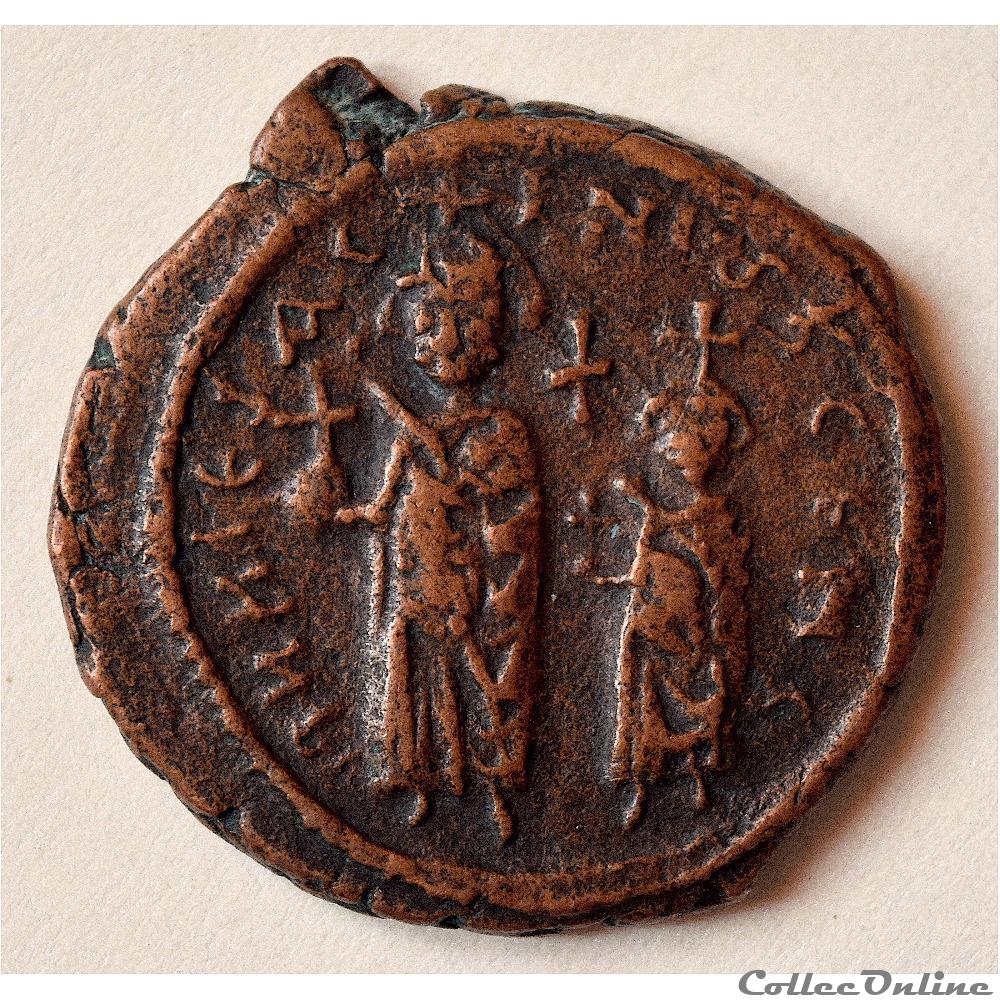 monnaie antique byzantine heraclius et constantin follis emis a seleucie isaurie 615 616 sear 845