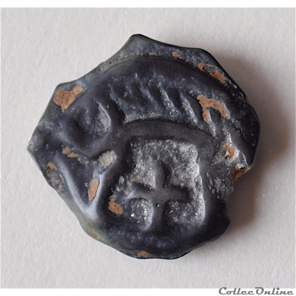 LEUQUES (Région de Toul/Metz) Potin à la tête “d’indien” et au sanglier classe Ij/h monnaie antique gauloise leuques region de toul metz potin a la tete d indien et au sanglier classe ij h