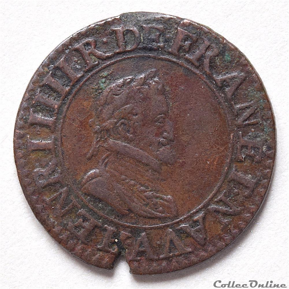 HENRI IIII (IV) (1589 - 1610) - Double tournois 1606 A (Paris) monnaie france royale henri iiii iv 1589 1610 double tournois 1606 a paris