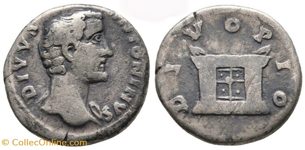 ANTONIN LE PIEUX (+7/03/161) Divus Antoninus Consécration de Marc Aurèle et de Lucius Vérus Denier monnaies antiquite av jc ap romaines republicaines imperiales antonin le pieux 7 03 161 divus antoninus consecration de marc aurele et de lucius verus denier