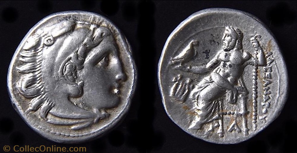 Drachme au Type d'Alexandre le Grand sous le règne de Philip III (322-319 av. jc) - à La Lyre monnaie antique ap grecque drachme au type alexandre le grand sous le regne de philip iii 322 319 av jc a la lyre