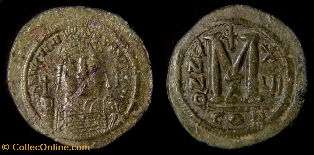 Justinien Ier (527 - 565 A.D) Follies Constantinople - Sear 163. MIBE 95a monnaie empire byzantin anastase maurice tibere justinien ier 527 565 a d follies constantinople sear 163 mibe 95a