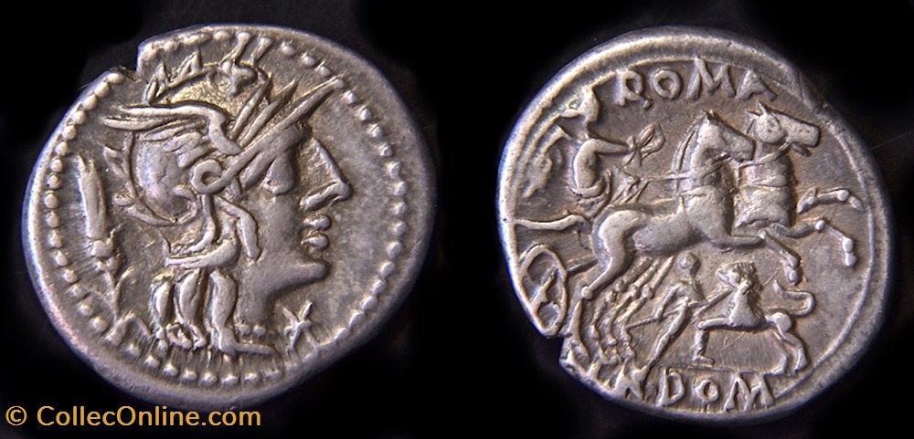 Domitia – Cnæus Domitius Ahenobarbus - Denier - Rome monnaie antique av jc ap romaine republicaine imperiale domitia cn us domitius ahenobarbus denier rome