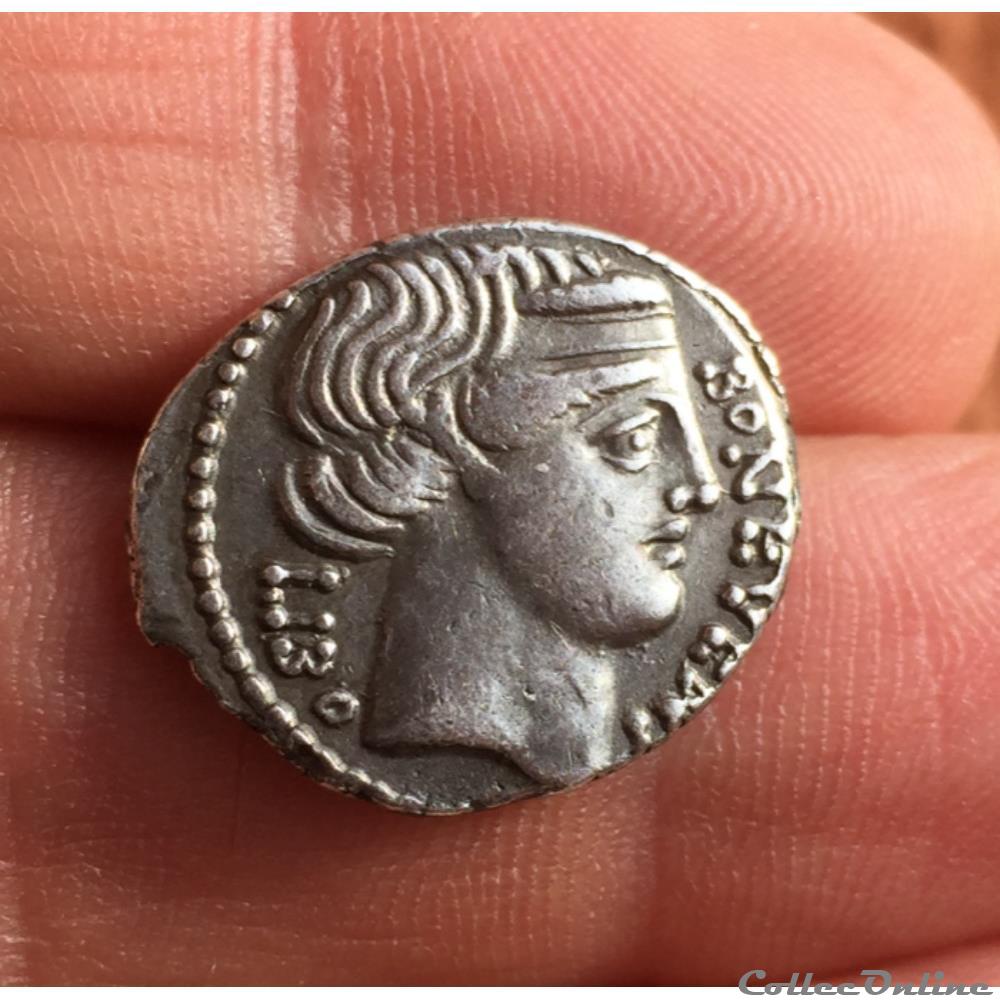 Denier L. Scribonius Libo - 62 av. Atelier de Rome 3 monnaies antiquite jc ap romaines republicaines imperiales denier l scribonius libo 62 av atelier de rome