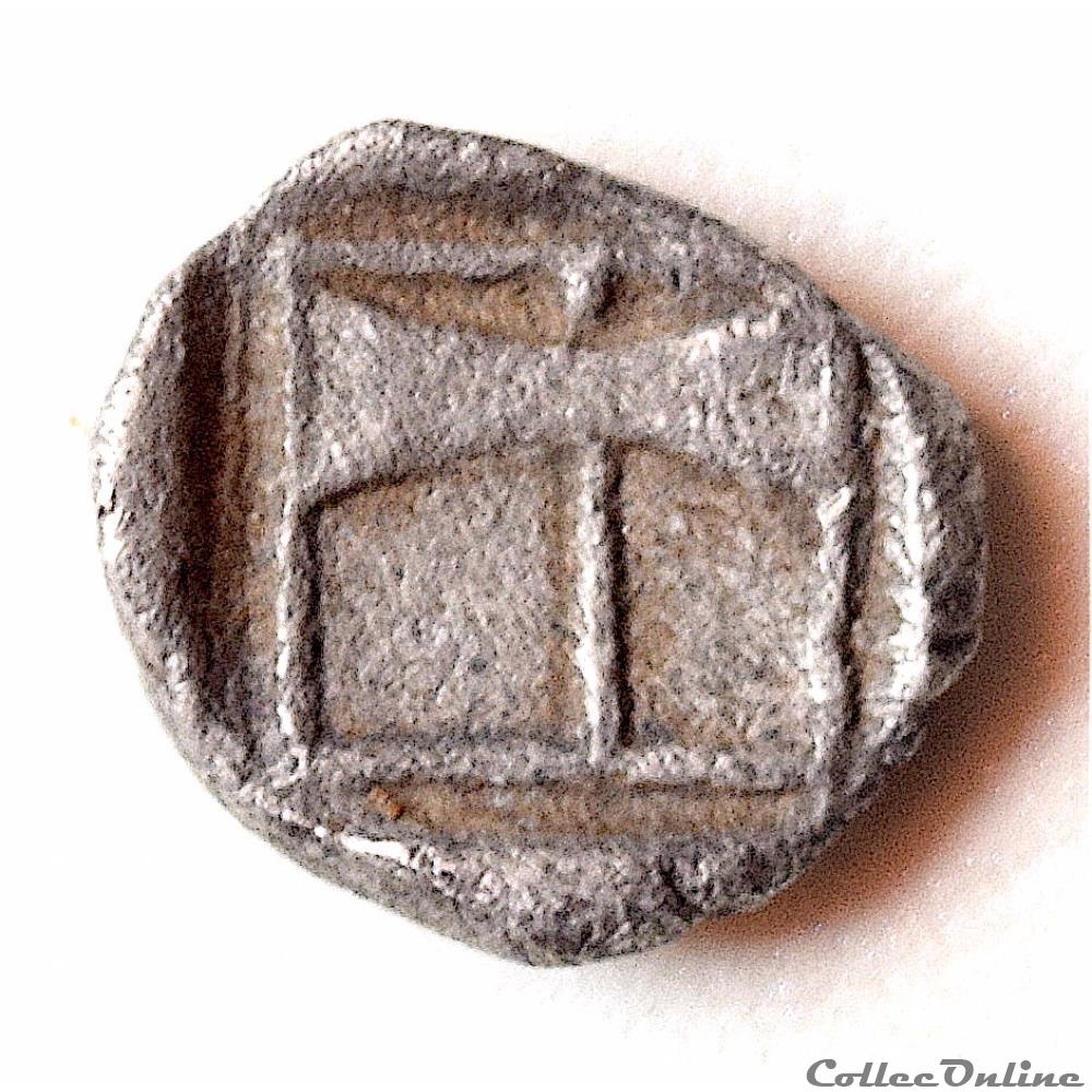 Troade - Tenedos (BC 480-450) Obole 4 monnaie antique av jc ap grecque troade tenedos bc 480 450 obole