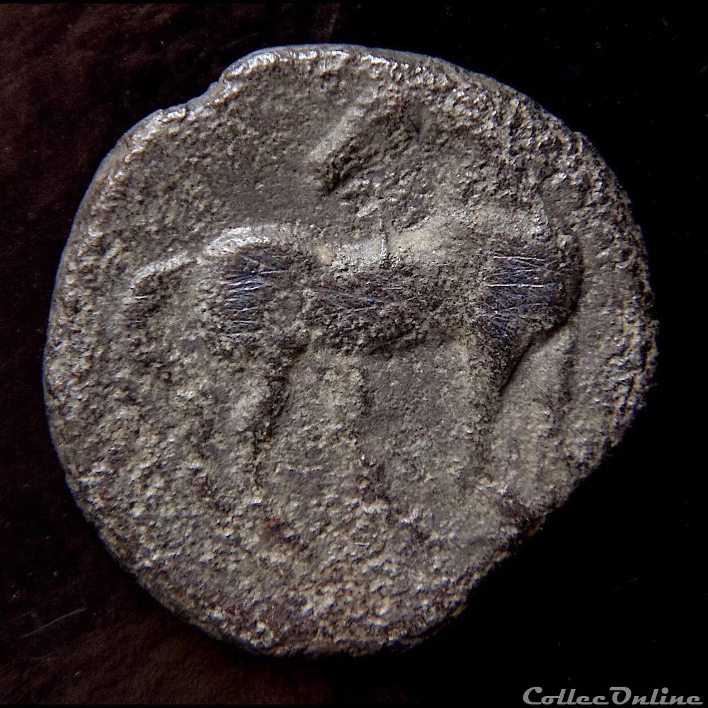 Unité de bronze (Shekel) de Carthage (221 - 210 Av. JC) 3 monnaie antique grecque unite de bronze shekel de carthage 221 210 av jc