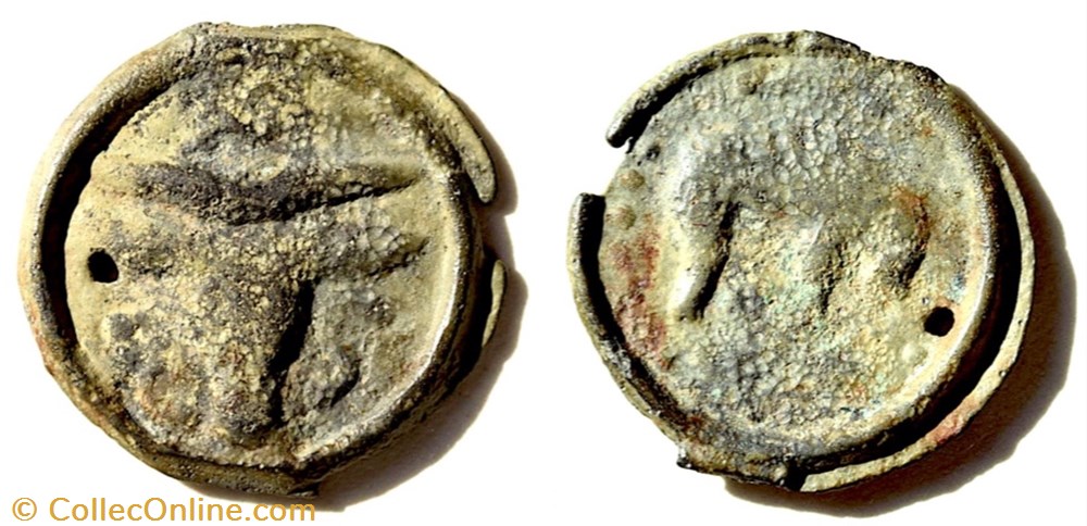 Rèmes (Région de Reims) Potin au bucrane, "Latour 8351" monnaie antique av jc ap gauloise remes region de reims potin au bucrane latour 8351